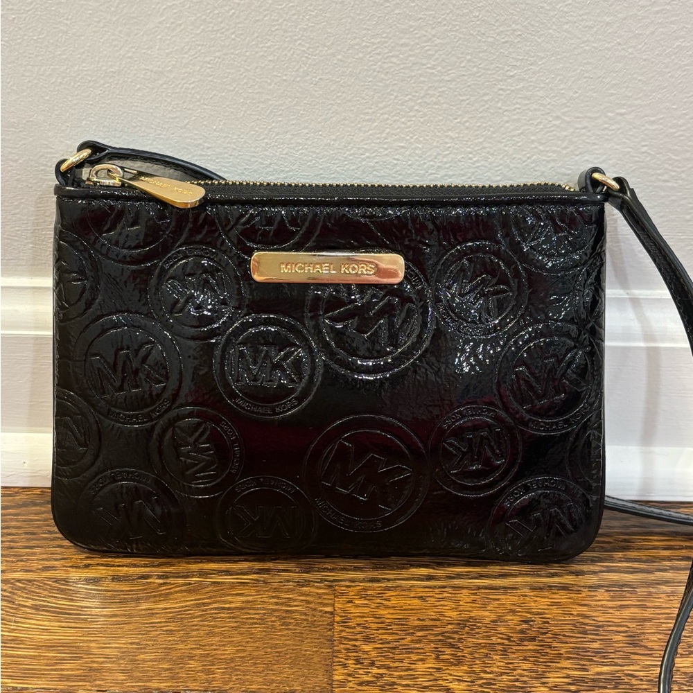 Michael Kors Embossed Black Crossbody Bag